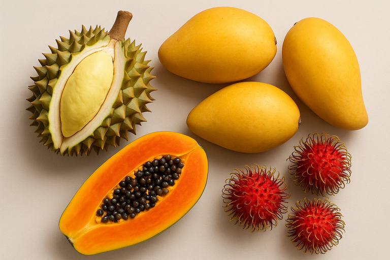 Tropical fruits selection